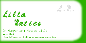 lilla matics business card